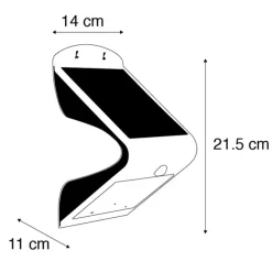 Außenwandleuchte weiß 21,5 cm mit Abblendlicht und Solarsensor - Daya
