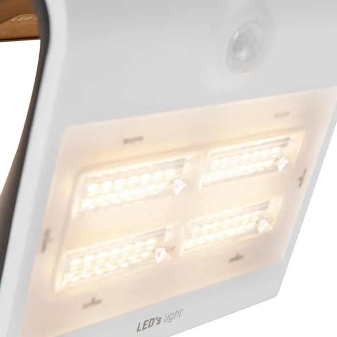 Außenwandleuchte weiß 21,5 cm mit Abblendlicht und Solarsensor - Daya