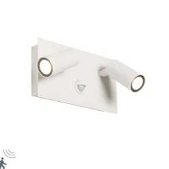 Außenwandleuchte weiß inkl. LED 2-Licht Bewegungsmelder - Simon