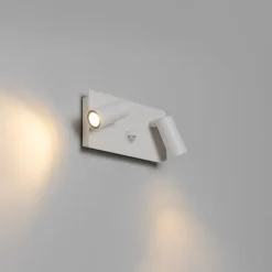 Außenwandleuchte weiß inkl. LED 2-Licht Bewegungsmelder - Simon