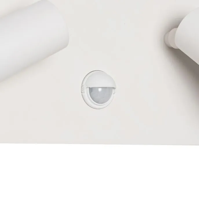 Außenwandleuchte weiß inkl. LED 2-Licht Bewegungsmelder - Simon