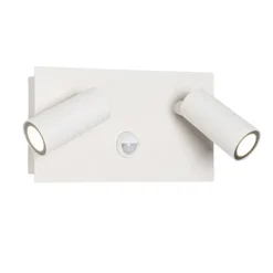 Außenwandleuchte weiß inkl. LED 2-Licht Bewegungsmelder - Simon