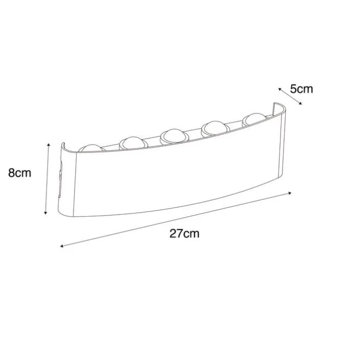 Außenwandleuchte weiß inkl. LED 10-flammig IP54 - Silly