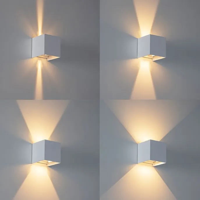 Außenwandleuchte weiß inkl. LED 2-flammig IP54 - Edwin