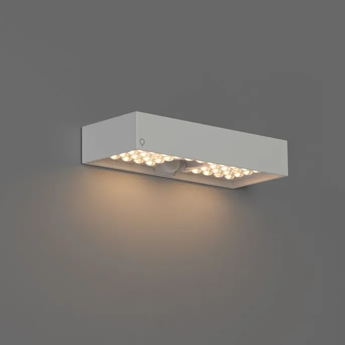 Außenwandleuchte weiß mit Abblendlicht und Solarsensor - Kayo