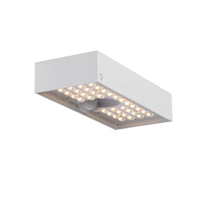 Außenwandleuchte weiß mit Abblendlicht und Solarsensor - Kayo