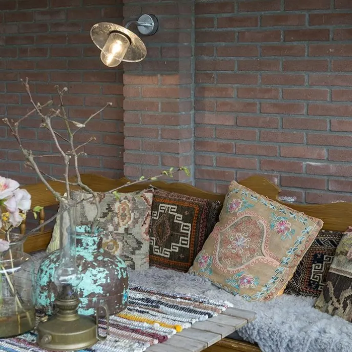 Außenwandleuchte Zink mit Glas IP44 - München