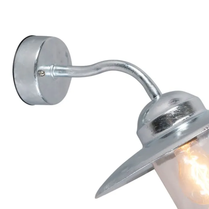 Außenwandleuchte Zink mit Glas IP44 - München