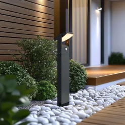 Außen-Wegeleuchte Dunkelgrau mit Bewegungssensor 60cm IP54 Solar - Judge