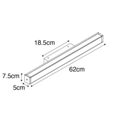 Badezimmer Wandleuchte Messing 62 cm inkl. LED IP44 - Cascada