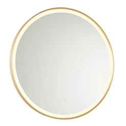 Badezimmerspiegel Gold 70 cm inkl. LED mit Touchdimmer - Miral