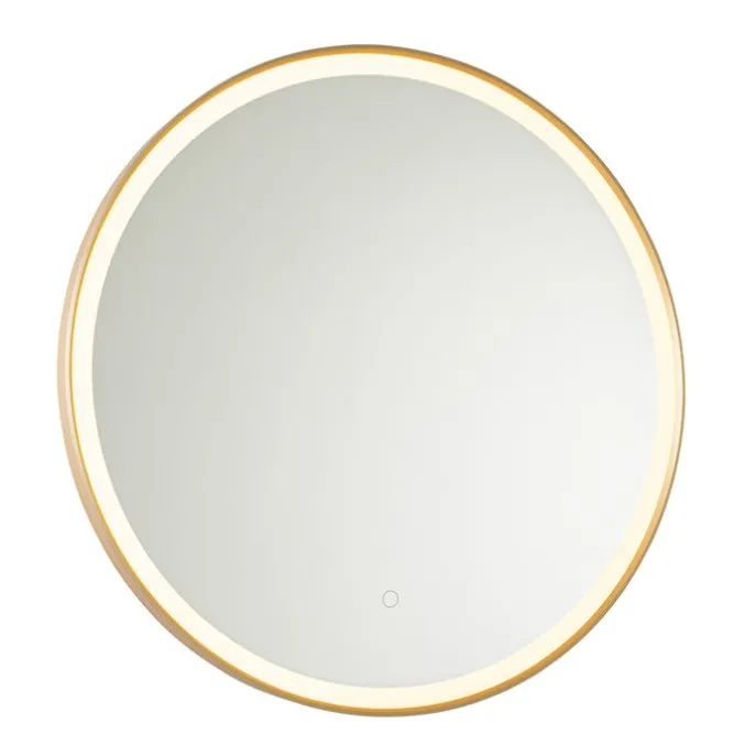 Badezimmerspiegel Gold 70 cm inkl. LED mit Touchdimmer - Miral