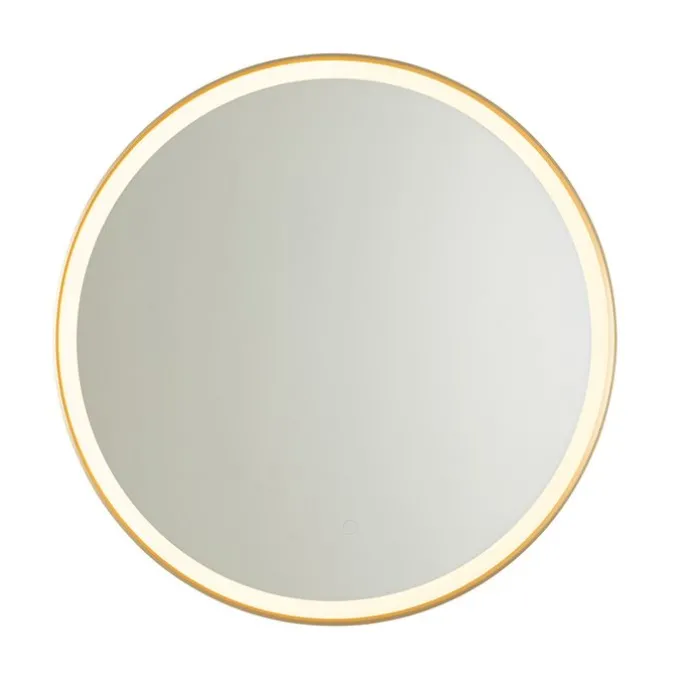 Badezimmerspiegel Gold 70 cm inkl. LED mit Touchdimmer - Miral