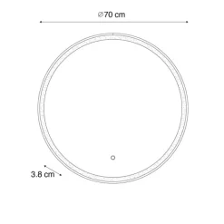Badezimmerspiegel Roségold 70 cm inkl. LED mit Touchdimmer - Miral