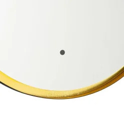 Badezimmerspiegel schwarz mit Gold inkl. LED und Touchdimmer - Pim