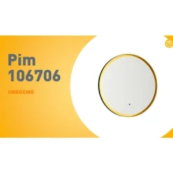 Badezimmerspiegel schwarz mit Gold inkl. LED und Touchdimmer - Pim