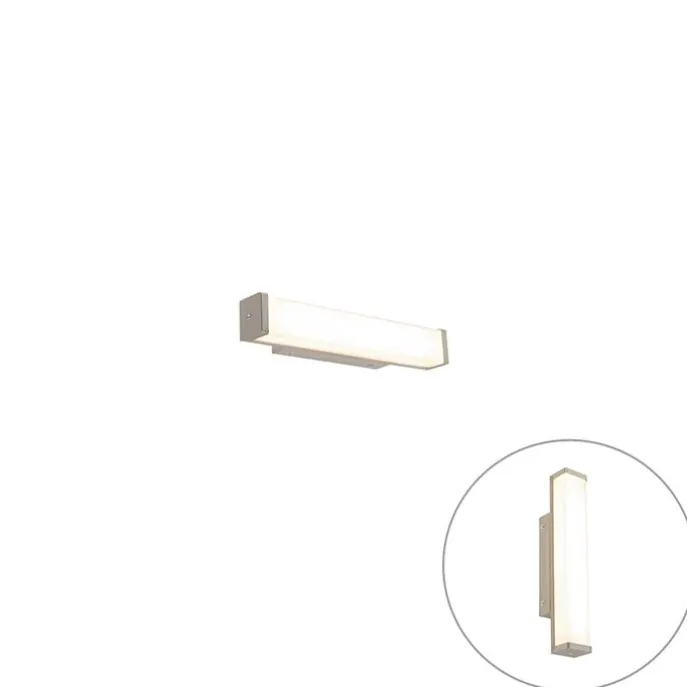 Badezimmerwandleuchte Stahl 32 cm inkl. LED IP44 - Cascada