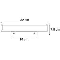 Badezimmerwandleuchte Stahl 32 cm inkl. LED IP44 - Cascada