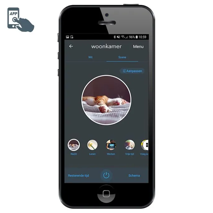 Bad-Spot schwarz quadratisch IP44 inkl. Wifi GU10 - Ducha