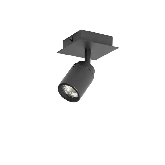 Bad-Spot schwarz quadratisch IP44 inkl. Wifi GU10 - Ducha