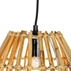 Bambus-Hängelampe mit weißem länglichem 3-Licht - Canna Capsule