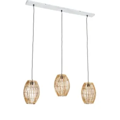 Bambus-Hängelampe mit weißem länglichem 3-Licht - Canna Capsule