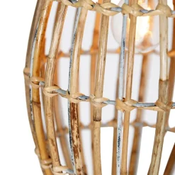 Bambus-Hängelampe mit weißem länglichem 3-Licht - Canna Capsule