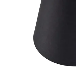 Baumwollklemmschirm schwarz 12 cm rund mit goldener Innenseite