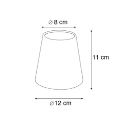 Baumwollklemmschirm schwarz 12 cm rund mit goldener Innenseite