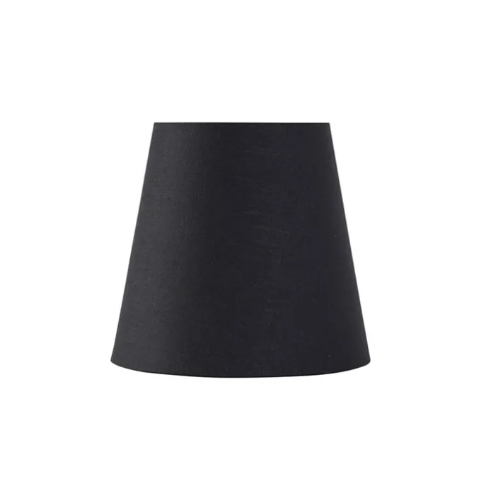 Baumwollklemmschirm schwarz 12 cm rund mit goldener Innenseite