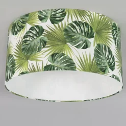 Baumwoll-Lampenschirm Blattdesign Rund 50/50/25 - Leaf