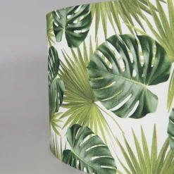 Baumwoll-Lampenschirm Blattdesign Rund 50/50/25 - Leaf