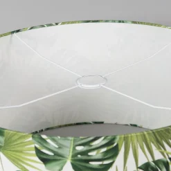 Baumwoll-Lampenschirm Blattdesign Rund 50/50/25 - Leaf