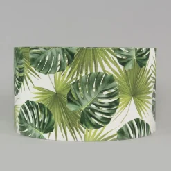 Baumwoll-Lampenschirm Blattdesign Rund 35/35/20 - Leaf
