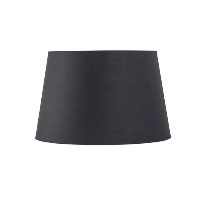 Baumwolllampenschirm schwarz 25/20/16 mit goldenem Interieur