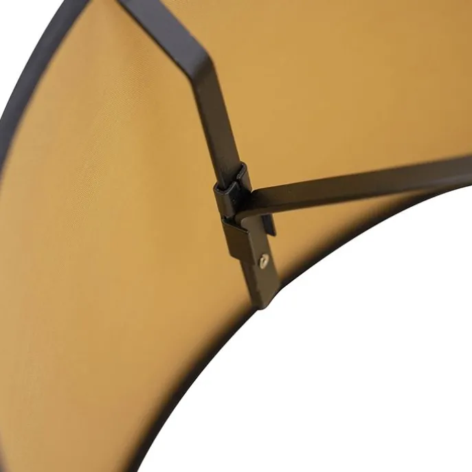 Baumwolllampenschirm schwarz 35/30/20 mit goldenem Interieur