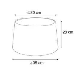 Baumwolllampenschirm schwarz 35/30/20 mit goldenem Interieur