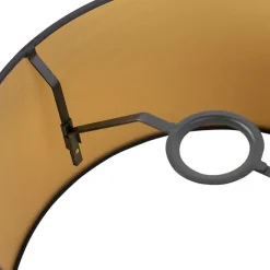 Baumwolllampenschirm schwarz 35/30/20 mit goldenem Interieur
