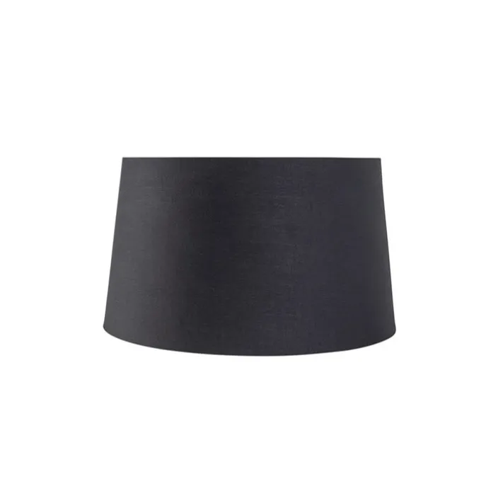 Baumwolllampenschirm schwarz 35/30/20 mit goldenem Interieur