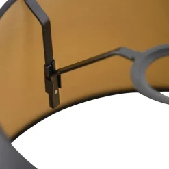 Baumwolllampenschirm schwarz 32/25/18 mit goldenem Interieur