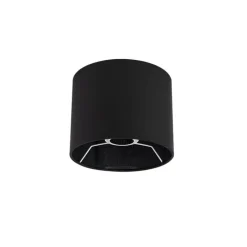 Baumwoll-Lampenschirm schwarz rund 18/18/14