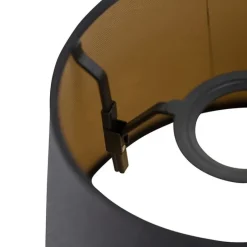 Baumwolllampenschirm schwarz 20/15/13 mit goldenem Interieur