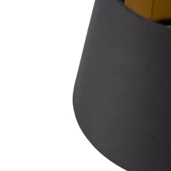 Baumwolllampenschirm schwarz 20/15/13 mit goldenem Interieur