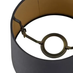 Baumwolllampenschirm schwarz 20/15/13 mit goldenem Interieur