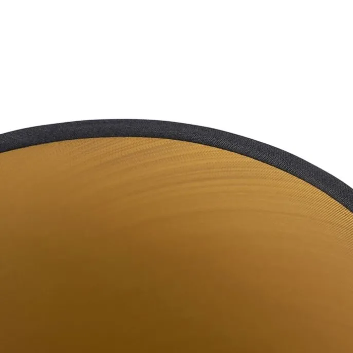 Baumwolllampenschirm schwarz 20/15/13 mit goldenem Interieur