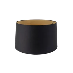 Baumwolllampenschirm schwarz 45/50/28 mit goldener Innenseite