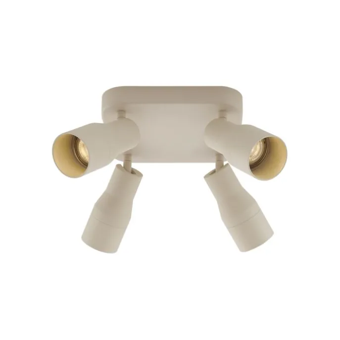 Beige GU10 Deckenstrahler 50 mm quadratisch 4-flammig - Stanley