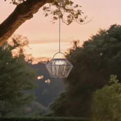 Böhmische Tischleuchte Grau inkl. LED 3-Stufen-Dimmbar IP54 Solar Wiederaufladbar - Duco