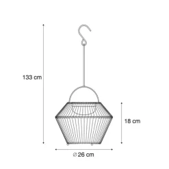 Böhmische Tischleuchte Grau inkl. LED 3-Stufen-Dimmbar IP54 Solar Wiederaufladbar - Duco