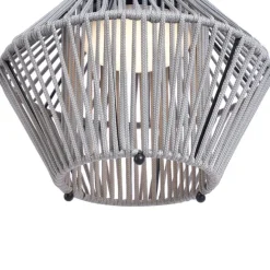 Böhmische Tischleuchte Grau inkl. LED 3-Stufen-Dimmbar IP54 Solar Wiederaufladbar - Duco